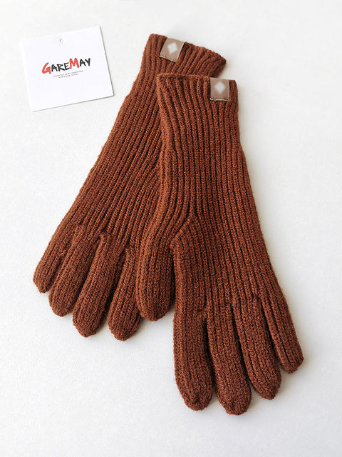 Women's Autumn Winter Gloves Green Elegant Warm Touchscreen Casual Long White Vintage Gloves Knitted Outdoor