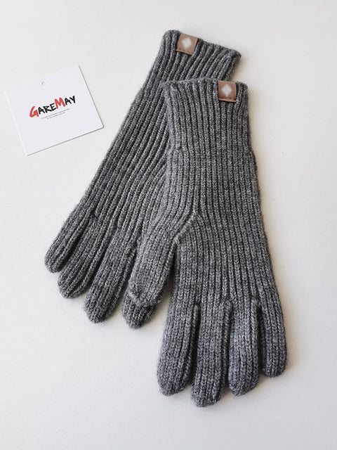 Women's Autumn Winter Gloves Green Elegant Warm Touchscreen Casual Long White Vintage Gloves Knitted Outdoor