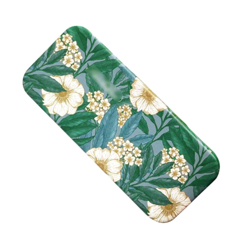 Green Flower Eyeglass Case Hard Shell Portable Spectacle Case Metal Eyeglass Holder Box