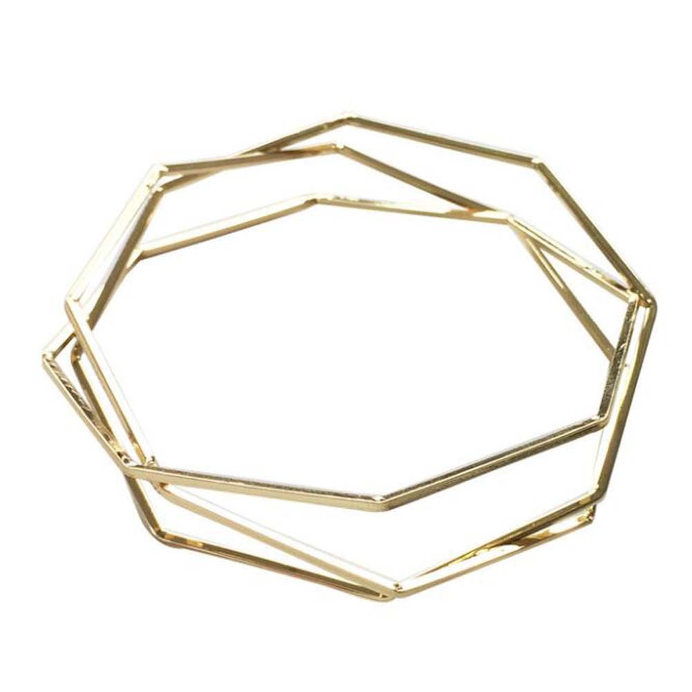 Gold Color Bracelet Simple Multi-layered Polygon Bracelet Skeleton Hollow Bracelet for Women