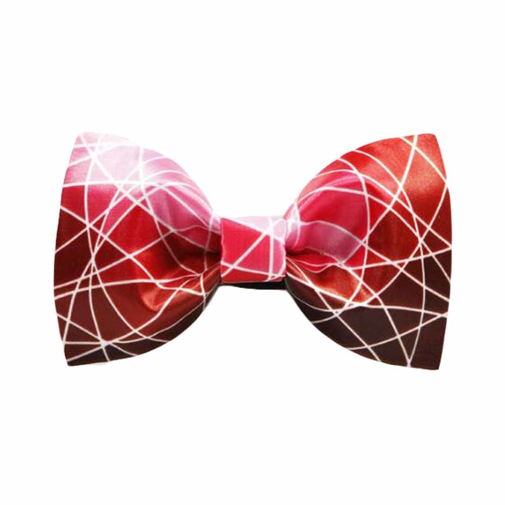 Pre-tied Bow Tie Men Bow Tie Polyester Neckties Wedding Party Line Pattern Tie