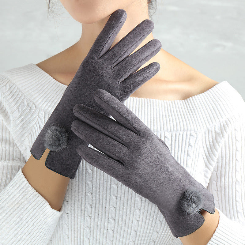 Lady Glove Mittens Women Winter Vintage Touch Screen Driving Keep Warm Windproof Gloves