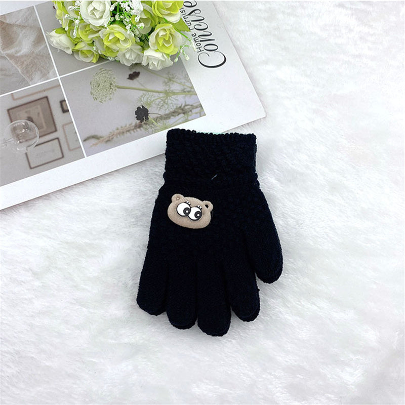 Kids Gloves Winter Full Finger Gloves Knitted Soft Children Mittens 5-10Y Boys Girls Gloves Thick Keep Warm Autumn Glove