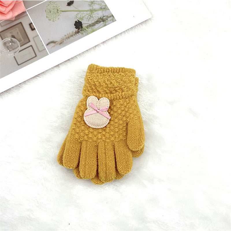 Kids Gloves Winter Full Finger Gloves Knitted Soft Children Mittens 5-10Y Boys Girls Gloves Thick Keep Warm Autumn Glove