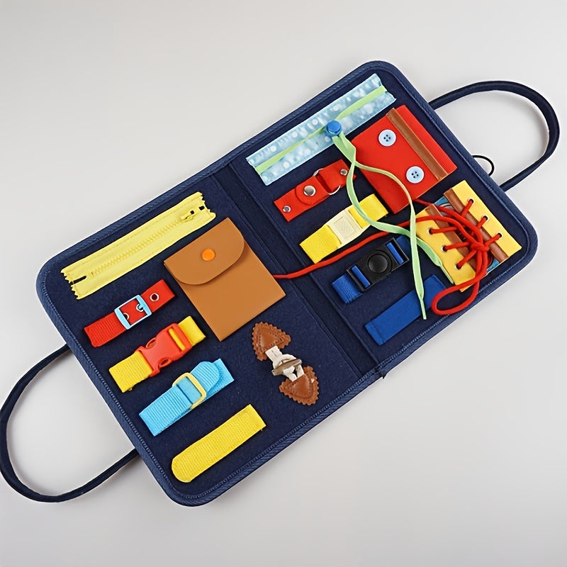 Busy Board; Toddler Travel Toys for 1 2 3 4 Year Old; 16 in 1 Montessori Sensory Board Preschool Learning Toys; Quiet Book Sensory Toys for Toddlers 1