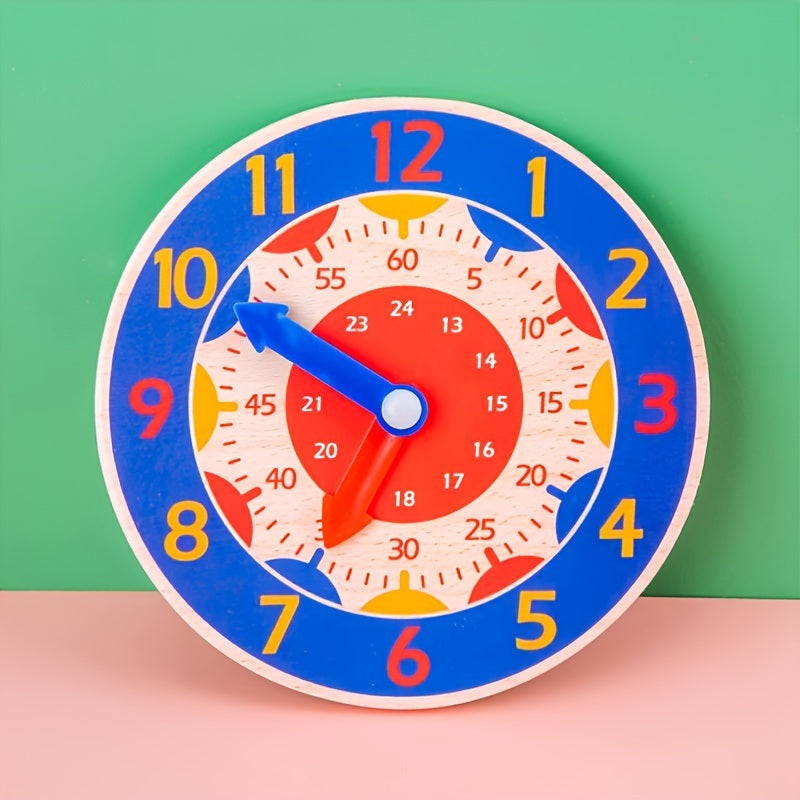 Primary School Clock Model; Children's Clock Math Teaching Aids; First Grade Students Cognitive Time Hour Toy