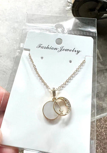 Design Star Moon Mother Shell All-match Pendant Necklace