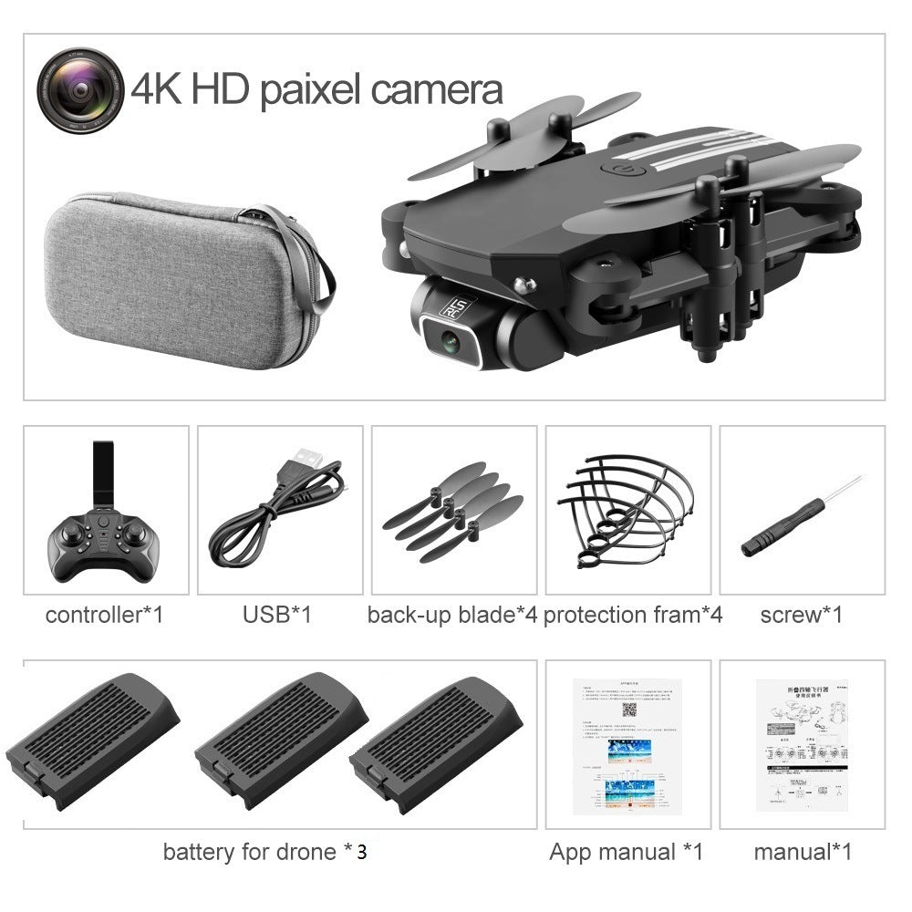 LS-MIN RC Mini Drone 4K 1080P HD Camera WiFi Fpv Air Pressure Altitude Hold One Key Take Off Helicopter Foldable Quadcopter Toy