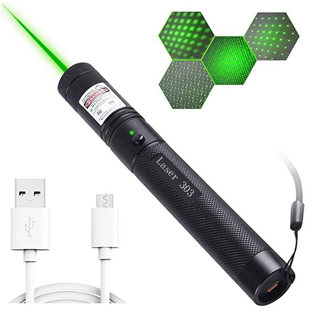 Power USB Laser 303 Green Laser Torch 532nm Focus Bore Adjustable Green 5mw Visible Focus Combination