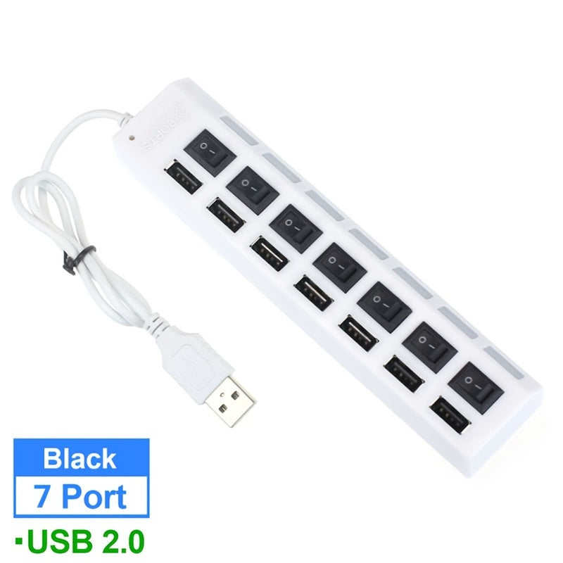 USB HUB 2.0 HUB Multi USB Splitter 4 7 Ports Expander Multiple USB 2 Hab No Power Adapter USB Hub With Independent Switch For PC