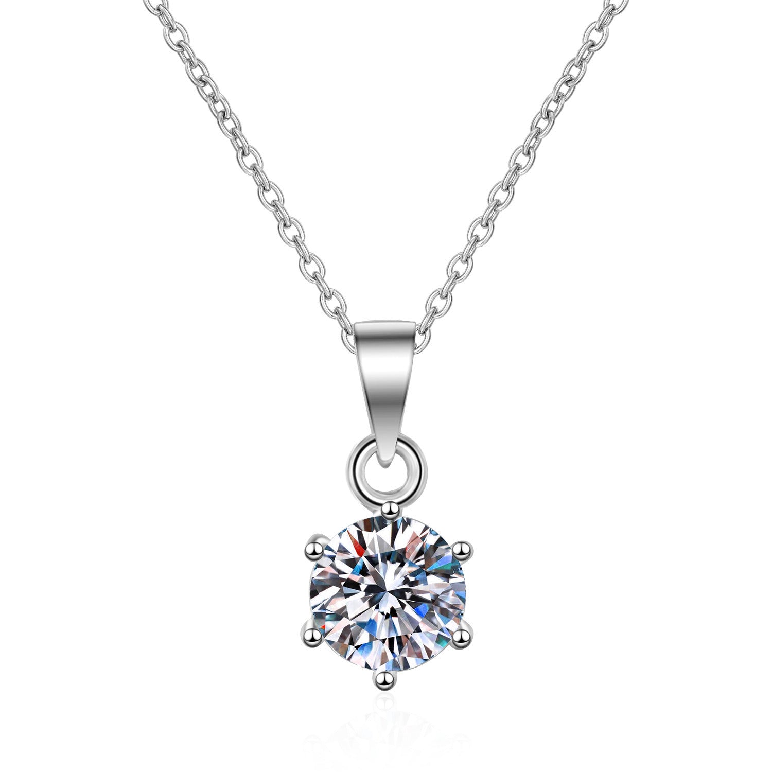 Mosan Diamond S925 Sterling Silver Plated 18K Gold Small Fan Necklace for Women Jewellery