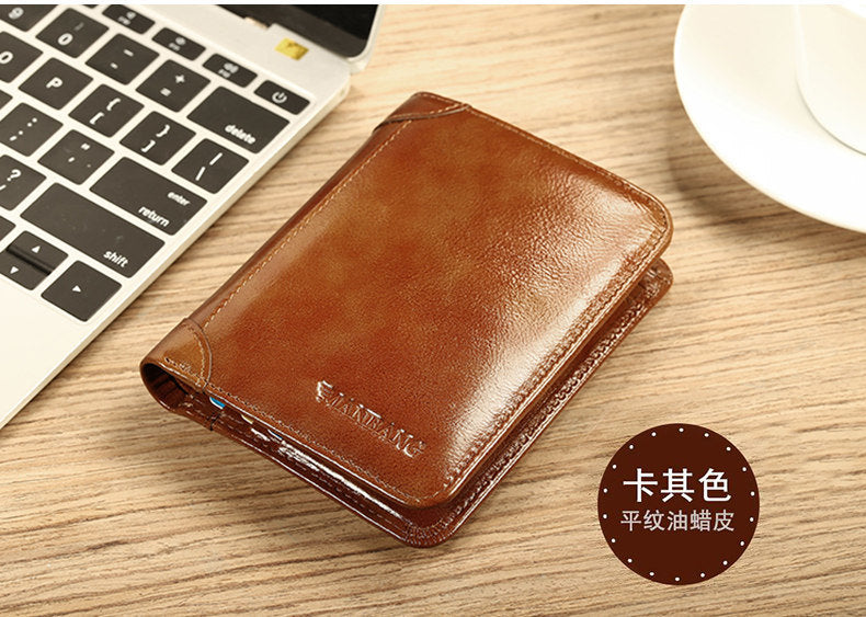 Classic Style Wallet Genuine Leather Men Wallets Short Male Purse Card Holder Wallet Men Fashion High Quality