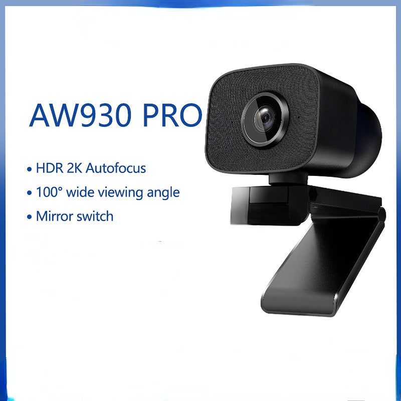 AW930 PRO Autofocus HDR 2K Webcam 100° Wide-Angle Type-C With Dual Noise Cancelling Mics For Meeting /Live Streaming /OBS