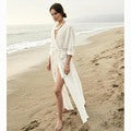 Crochet White Knitted Beach Cover up dress Tunic Long Pareos Bikinis Cover ups Swim Cover up Robe Plage Beachwear