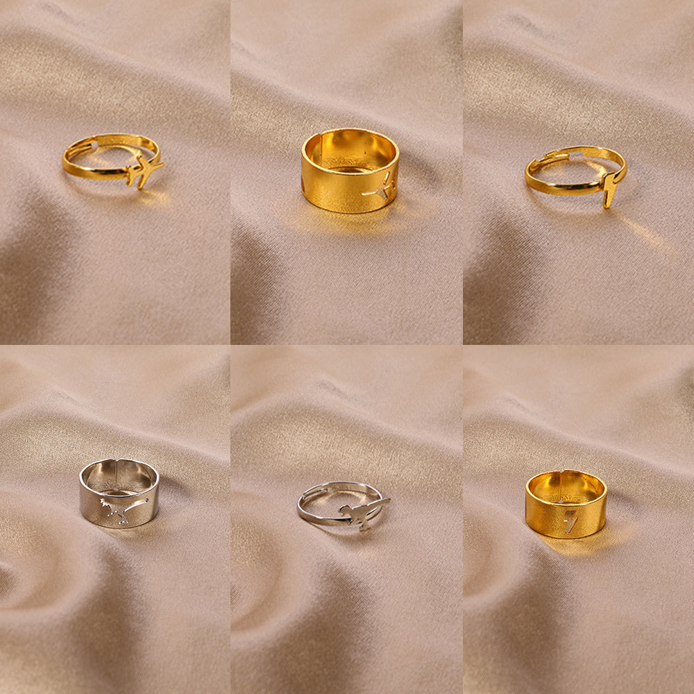 Men And Women Fashion On The Plane To Quit Dinosaur Lightning Ring Jewelry 6-piece Set