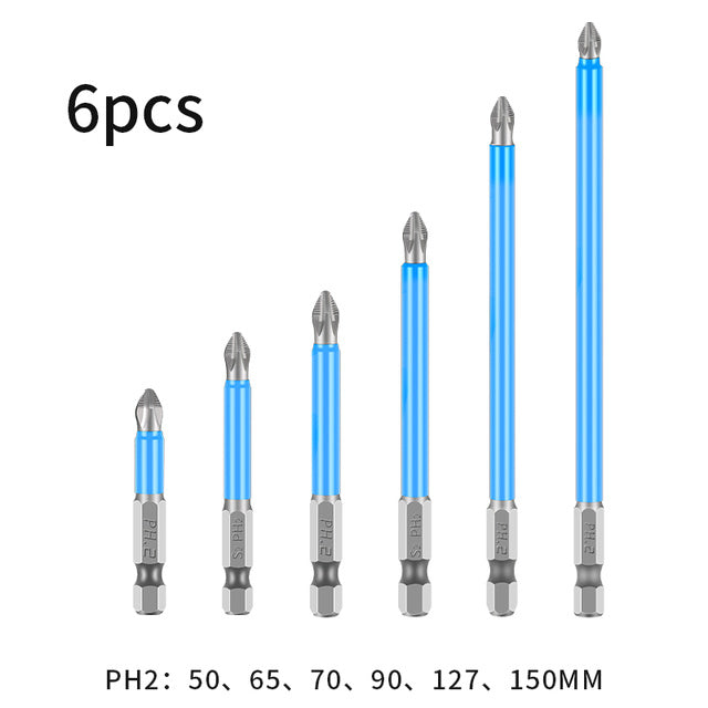 50mm-150mm PH2 Phillips Head Screwdriver Drill Bit Hex Shank Magnetic Non-Slip Long Reach Precision Screw Bits Electric Tools