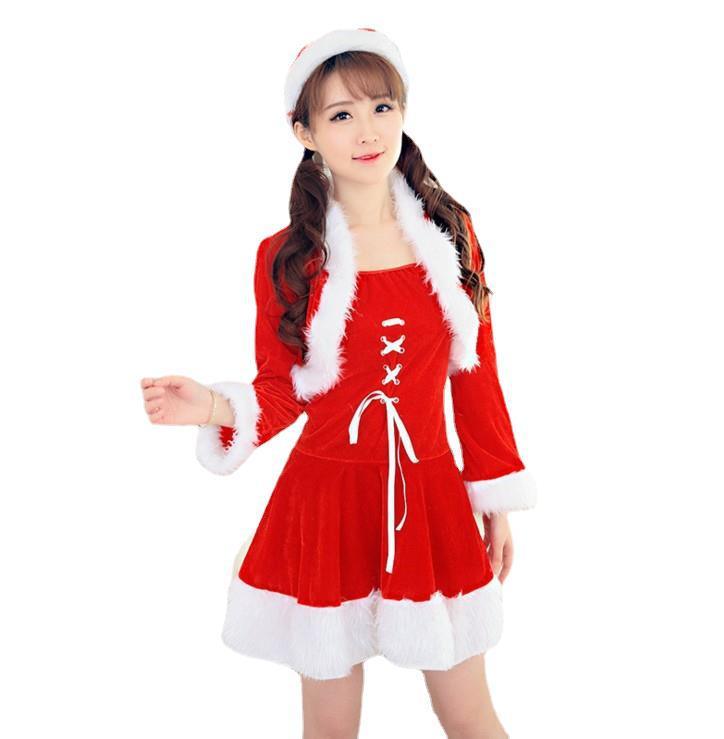 Christmas dance costumes; performance costumes; festival costumes; adult men's and women's Santa Claus Christmas costume