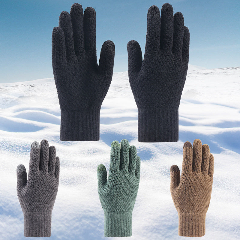 Men Winter Gloves Imitation cashmere Two Layer Causal Adult Gloves Male Mitten Thicken Wool Cashmere Autumn