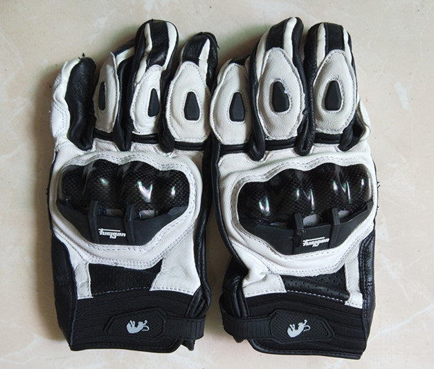 High quality Genuine Leather Men's Motorcycle Gloves AFS6 AFS10 AFS18 Motocross Protection Gloves Guantes Rekawice Motocyklowe