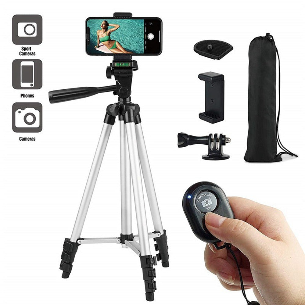 NA-3120 Phone Tripod Stand 40inch Universal Photography for Gopro iPhone Samsung Xiaomi Huawei Phone Aluminum Travel Tripode Par