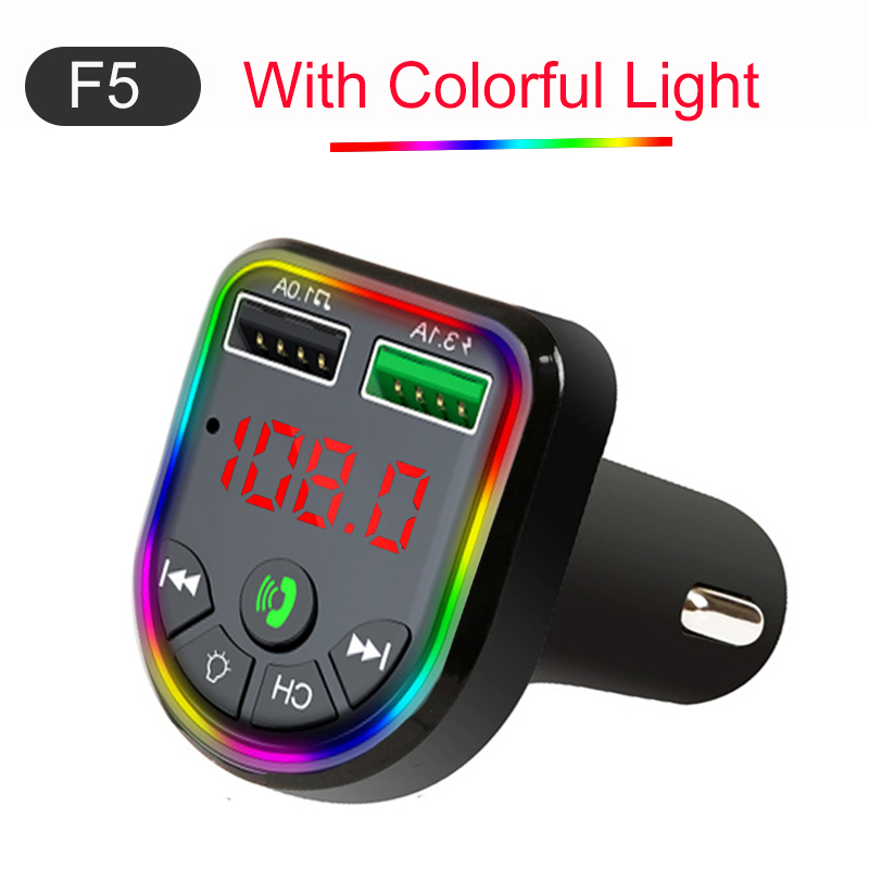 Car Fast Charger FM Transmitter Bluetooth 5.0 Handsfree Wireless Car Dual USB Car Charger Auto Radio Modulator MP3 Adapter