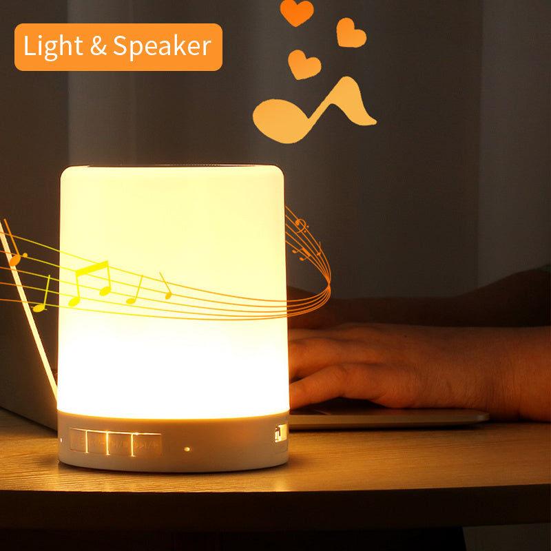 Night Light Bluetooth Speaker Wireless Portable Mini Player Touch Pat Light Colorful LED Bedside Table Lamp For Bedroom Outdoor