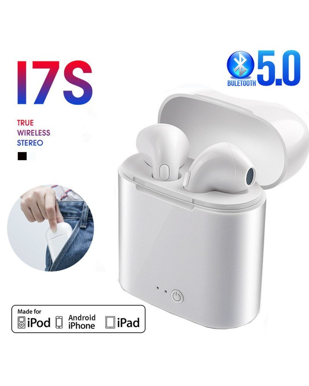 i7s tws Wireless Headphones Bluetooth 5.0 Earphones sport Earbuds Headset With Mic Charging box Headphones For all smartphones