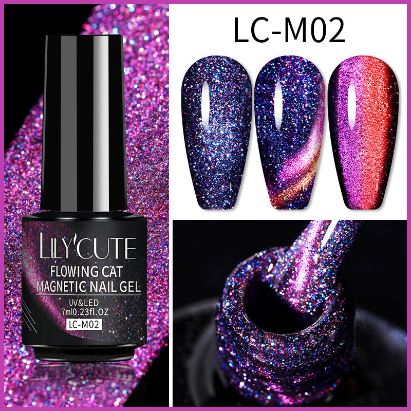 LILYCUTE 7ml 9D Cat Magnetic Gel Nail Polish Laser Magnet Semi Permanent Soak Off UV LED Manicure For Nail Art Gel Varnish