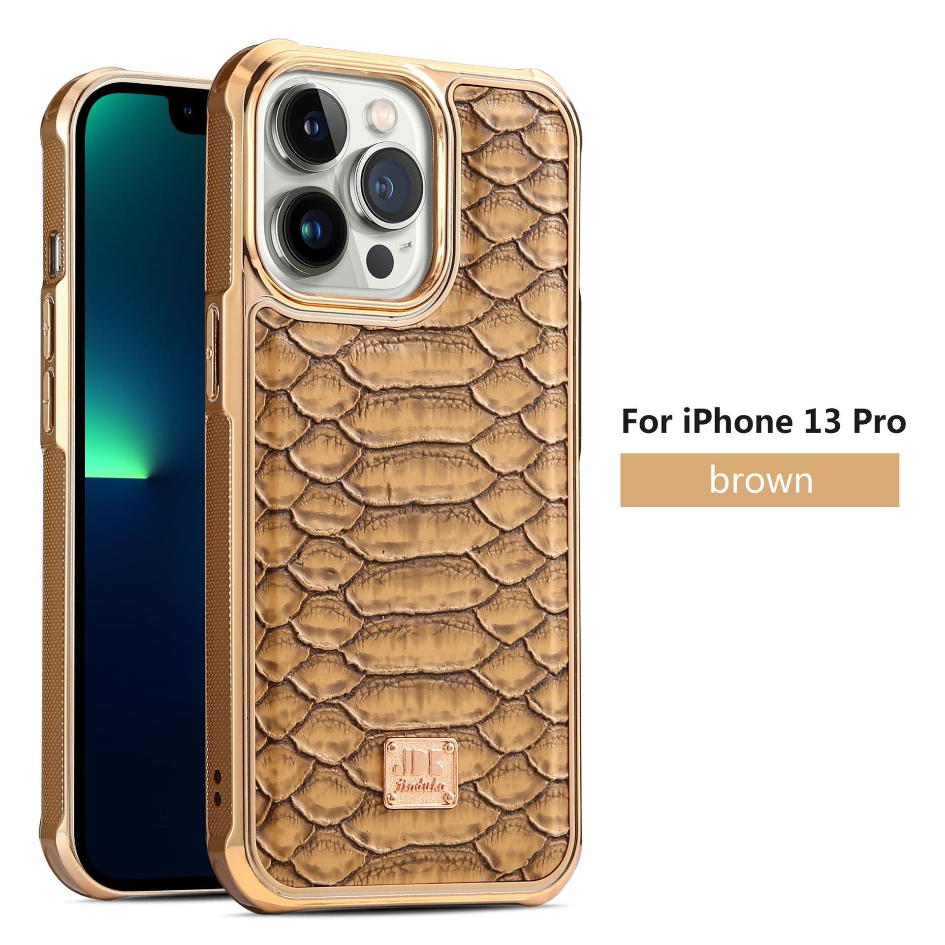 Applicable to IP14promax mobile phone case Apple 13PROMAX skin affixed mobile phone protective case Snake skin cross-border