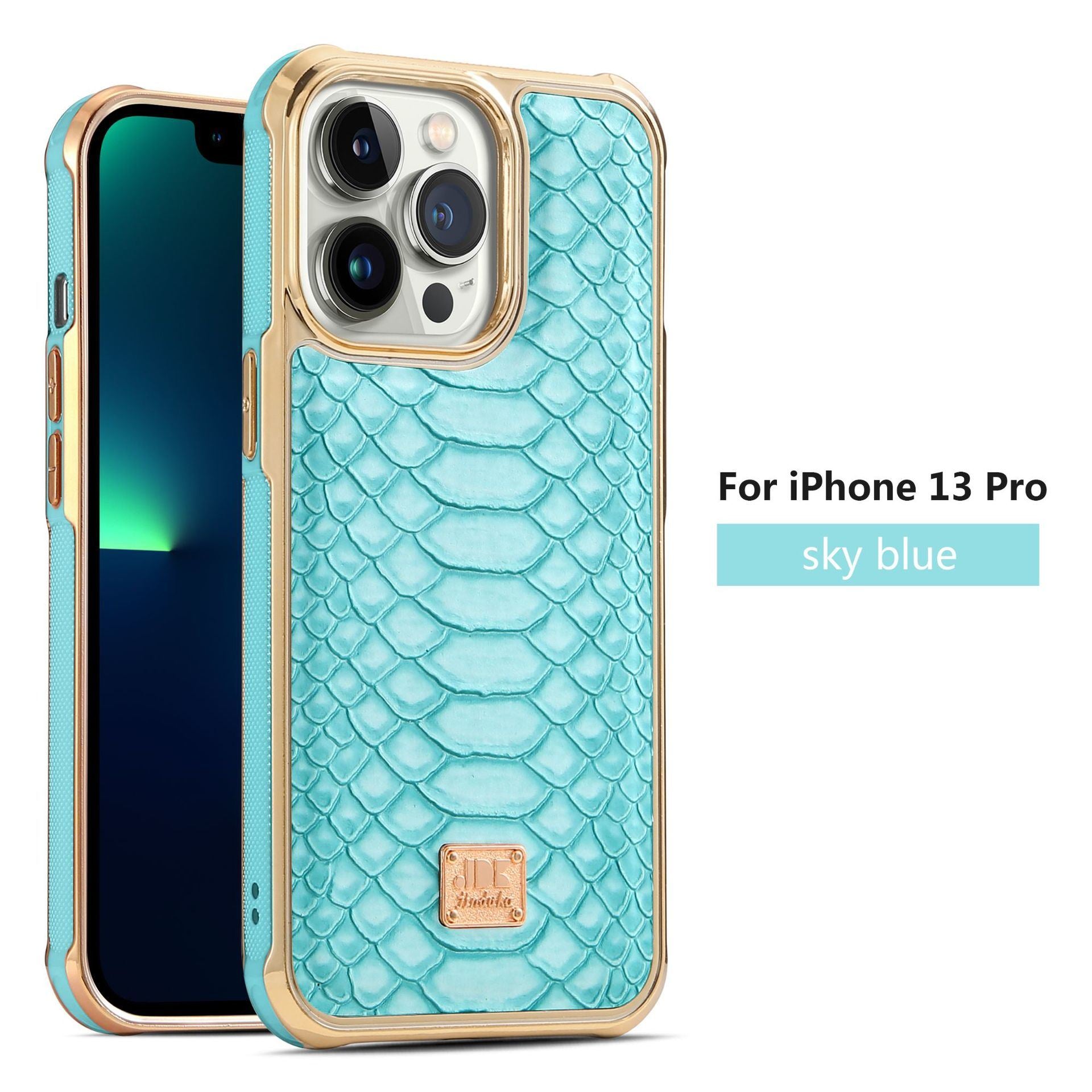 Applicable to IP14promax mobile phone case Apple 13PROMAX skin affixed mobile phone protective case Snake skin cross-border