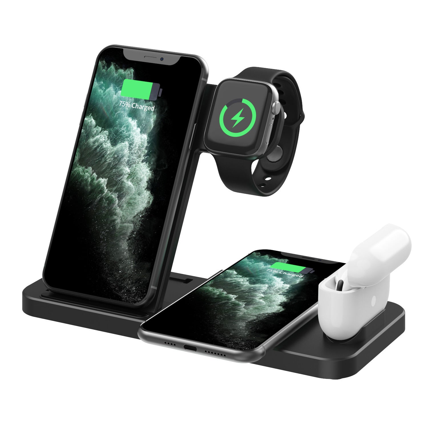 Popular mobile phone wireless charger 18W fast charge for 12/13/14 headset watch compatible with Android phone