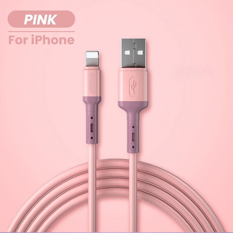 USB Cable For iPhone 14 13 12 11 Pro Max XR XS 8 7 6s 5s Fast Data Charging Charger USB Wire Cord Liquid Silicone Cable 1/1.5/2M