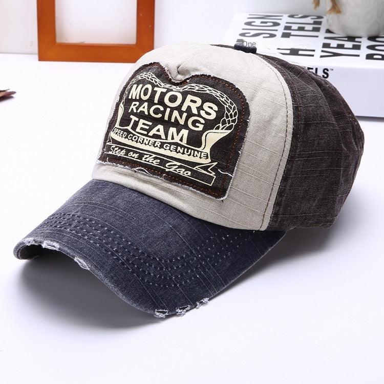 Classic patch color matching baseball cap coating men and women fashion outdoor sunshade hat