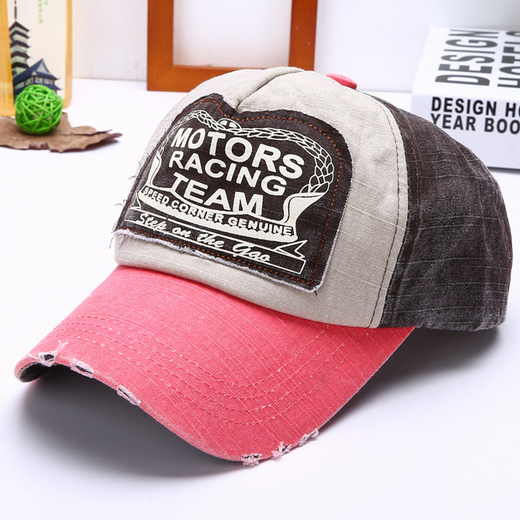Classic patch color matching baseball cap coating men and women fashion outdoor sunshade hat