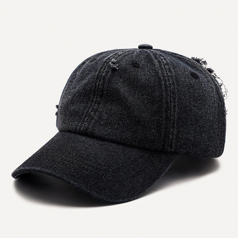 Cowboy hat; women's torn baseball cap; men's worn; washed; fashionable cap; cotton; smooth board; cross-border cap;