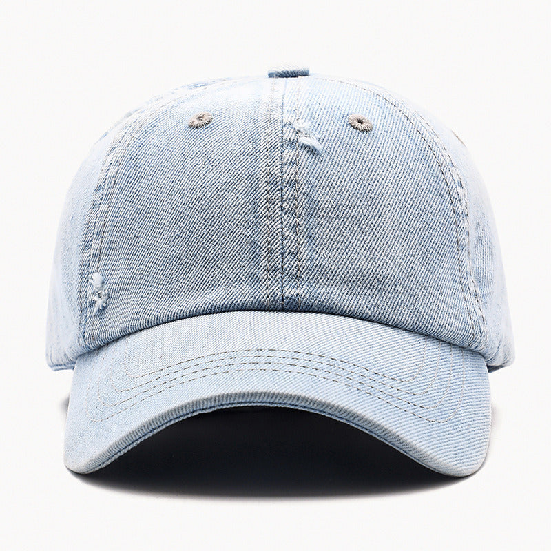 Cowboy hat; women's torn baseball cap; men's worn; washed; fashionable cap; cotton; smooth board; cross-border cap;