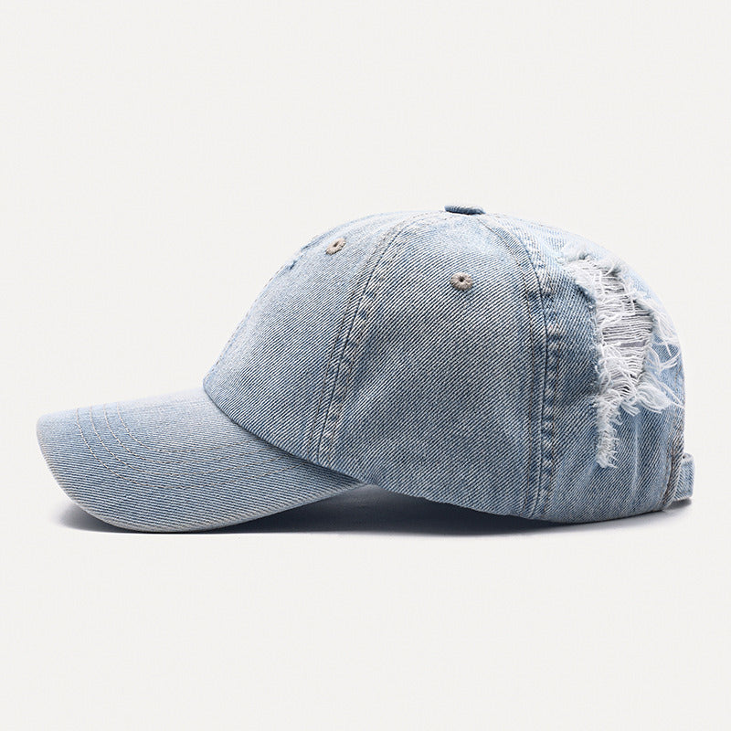 Cowboy hat; women's torn baseball cap; men's worn; washed; fashionable cap; cotton; smooth board; cross-border cap;