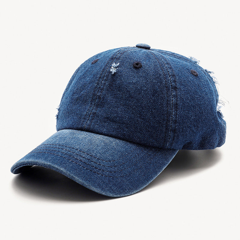 Cowboy hat; women's torn baseball cap; men's worn; washed; fashionable cap; cotton; smooth board; cross-border cap;