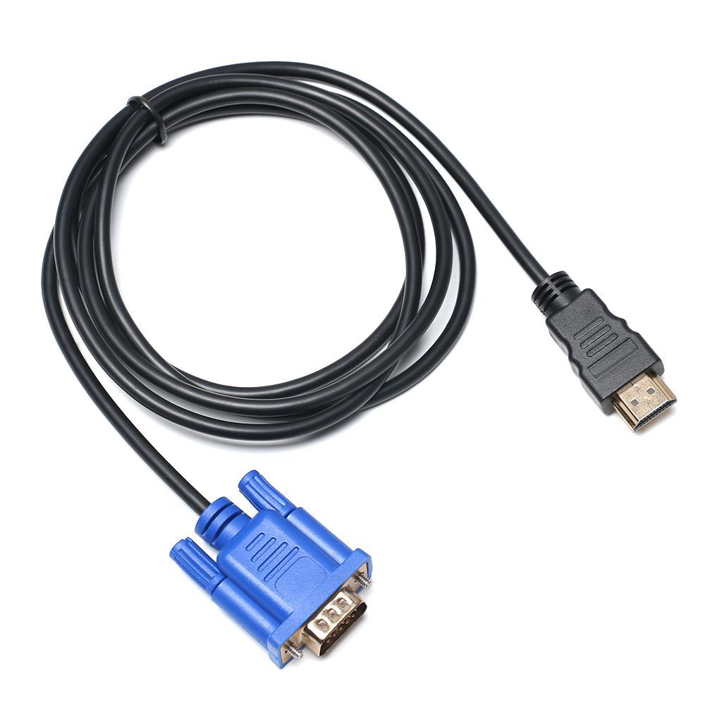 Cable HDMI a VGA macho a macho; adaptador AV de 1; 8 m; 1080P; convertidor chapado en oro de 24K para salida de pantalla;