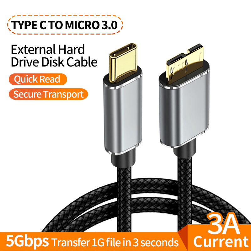 Inasmile USB C 3.0 Cable Type-C to USB 3.0 Micro B Cable Connector 5Gbps External Hard Drive Disk Cable for Hard Drive Compute