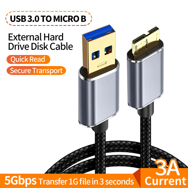 Inasmile USB C 3.0 Cable Type-C to USB 3.0 Micro B Cable Connector 5Gbps External Hard Drive Disk Cable for Hard Drive Compute