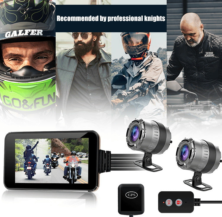 MT23C GPS WIFI Touch HD 1080P Waterproof Camera Motorcycle DVR Dash Cam Front Rear Dual Cam Driving Video Recorder Tracker built in 32GB