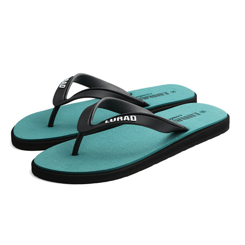 Men's flip flops summer non-slip outdoor sandal-topped foot slippers men's casual rubber beach shoes