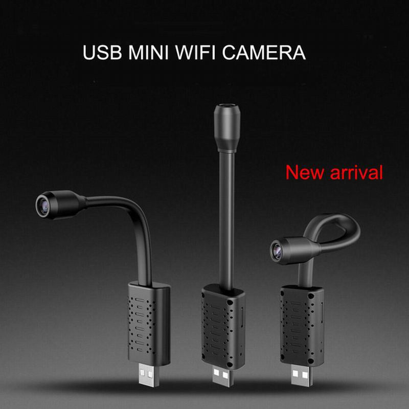 U21 Smart Mini Wifi USB Camera Real-Time Surveillance IP Camera AI Human Detection Loop Recording Mini Camera Support 128G built in 32GB