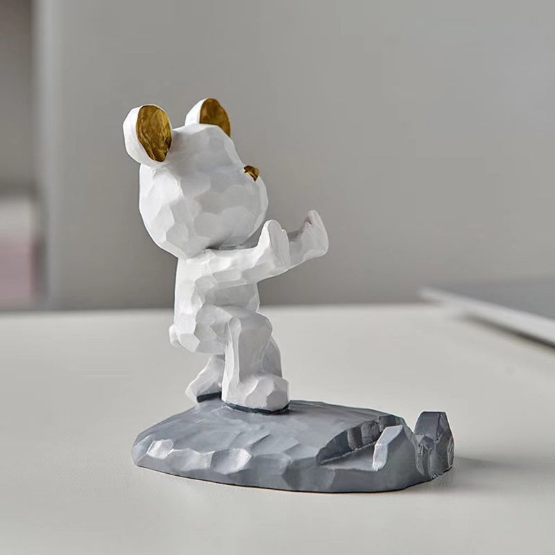 Cute Bear Mobile Phone Stand Holder Kickstand; Home Accessories Decoration; Compatible With Apple Android Smartphones
