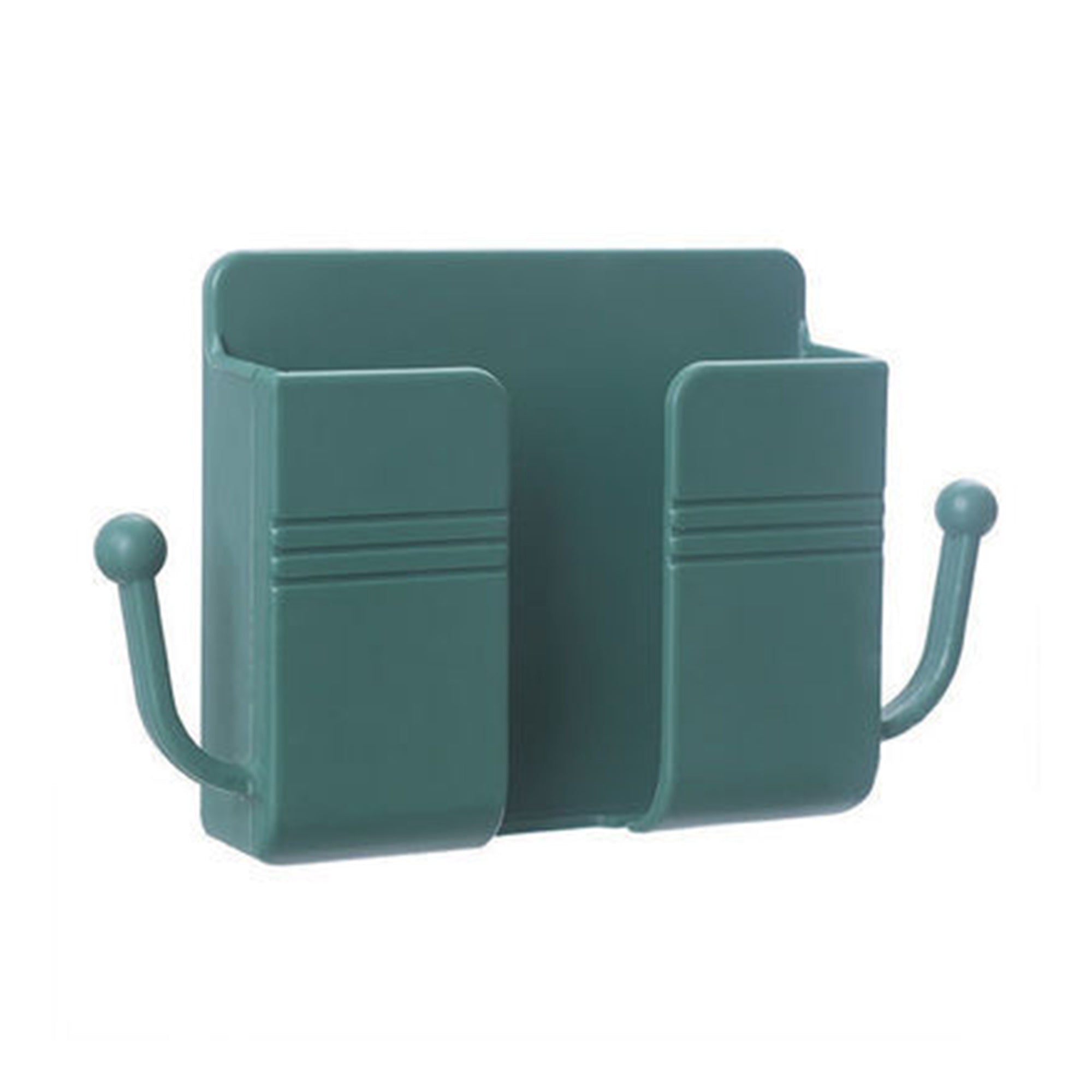 Wall Mount Phone Holder With Hooks; Storage Box For Mobile Phone Remote Control; Storage Box For Bedroom; Kitchen; Bathroom; Office