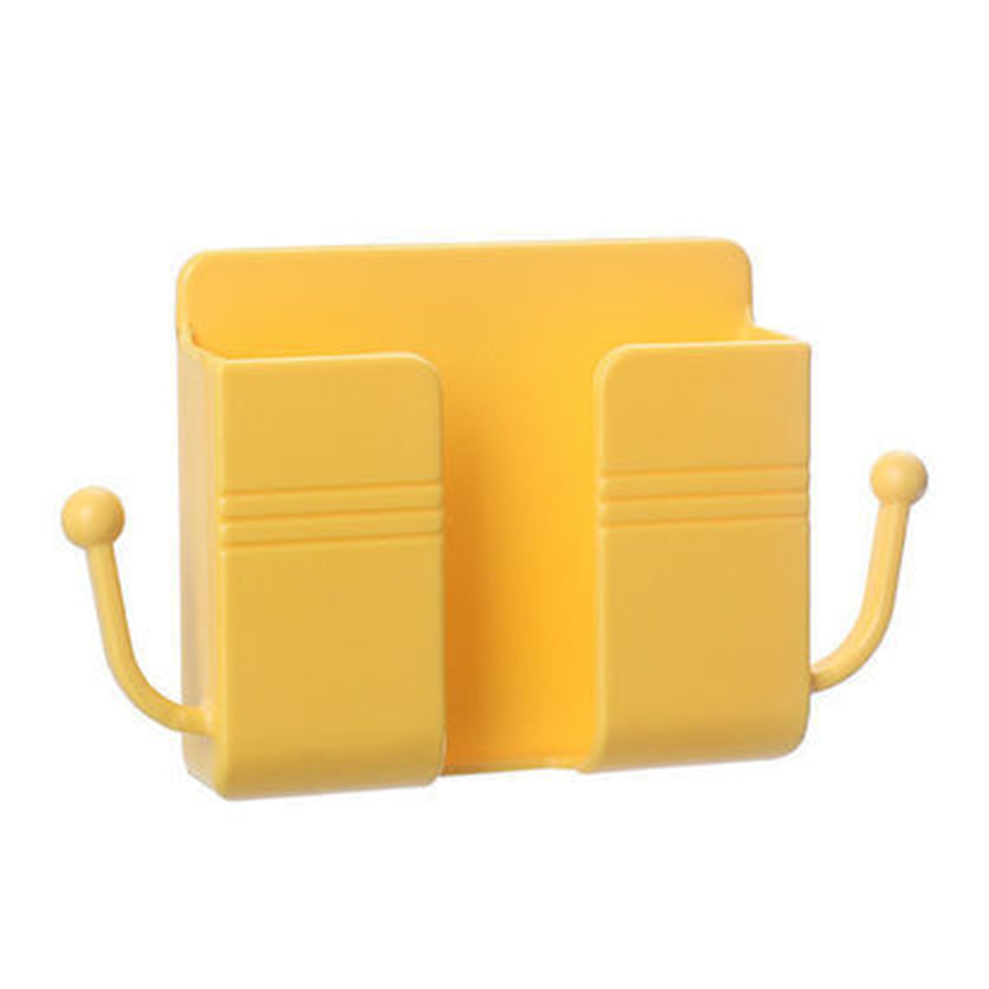 Wall Mount Phone Holder With Hooks; Storage Box For Mobile Phone Remote Control; Storage Box For Bedroom; Kitchen; Bathroom; Office