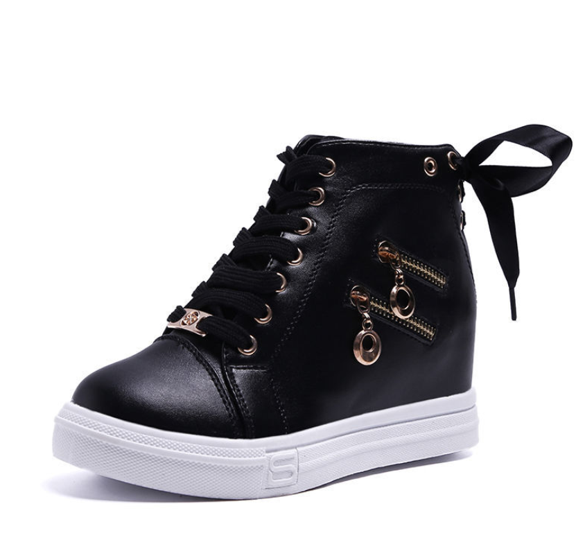 High top shoes women 2023 new fashion everything inside height-raising women's shoes campus style sports shoes casual small people show height