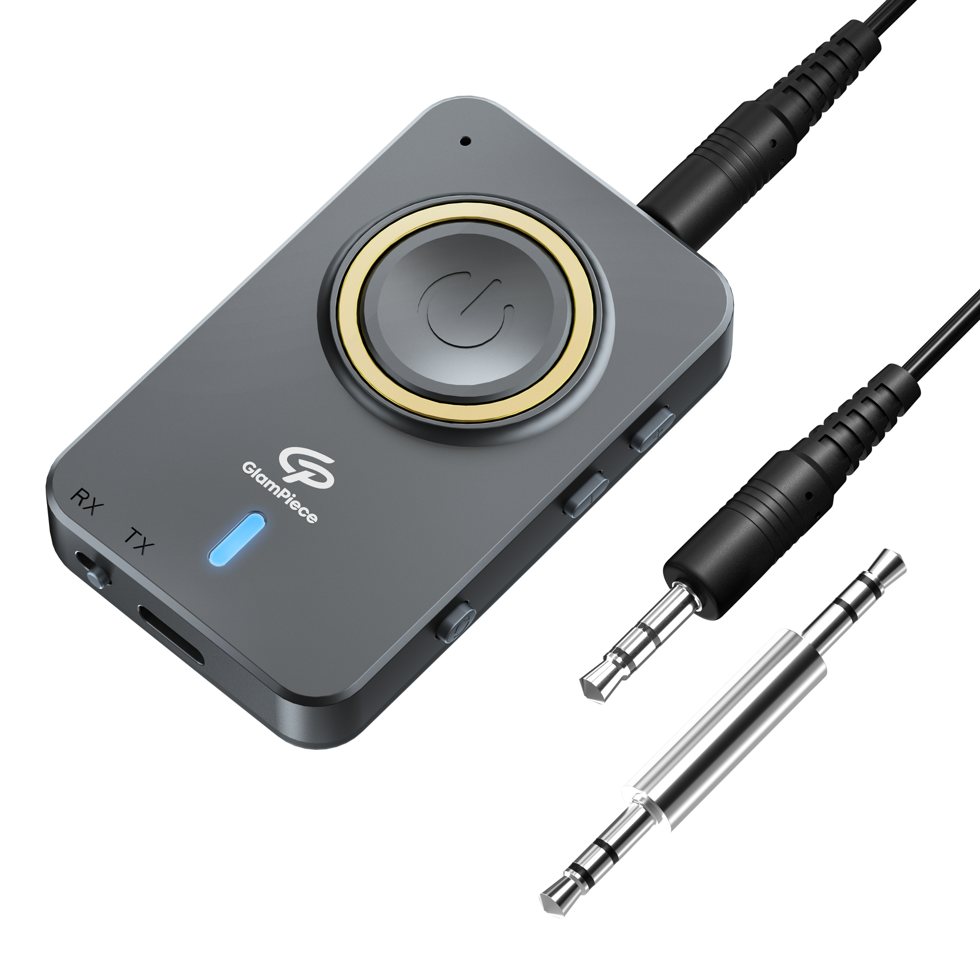 Aux BT Adapter 5.0 BT Transmitter Receiver 2-in-1; Wireless BT Transmitter With Aptx-LL; 3.5 Mm AUX Cable And Type C Charging