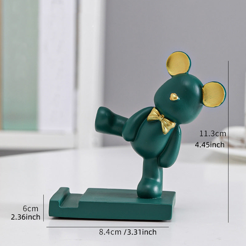 1pc Cute Bear Mobile Phone Stand Holder Kickstand; Home Accessories Decoration; Compatible With Apple Android Smartphones